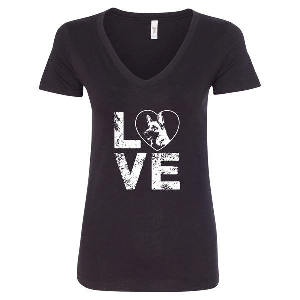 GSS - German Shepherd Love T-Shirts & Hoodie German Shepherd Shop Next Level Woman's V-Neck Black S