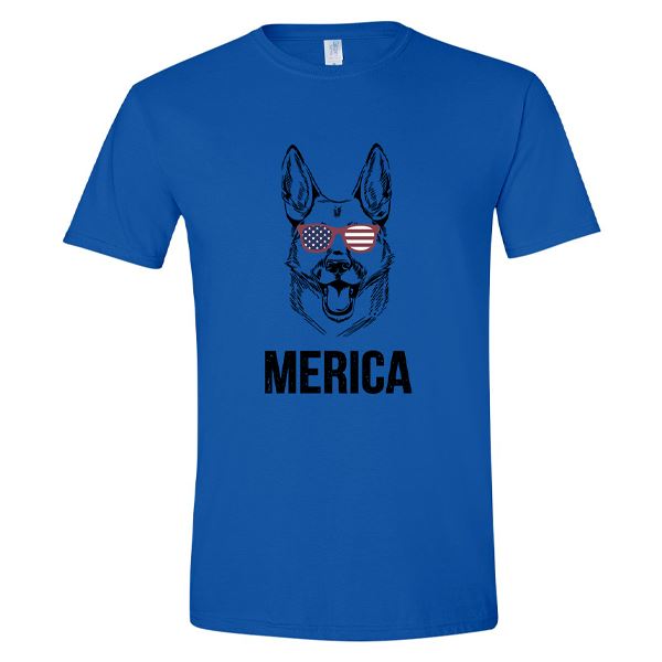 GSS - German Shepherd Merica T-Shirts & Hoodie German Shepherd Shop Gildan Men's Crewneck Royal Blue S