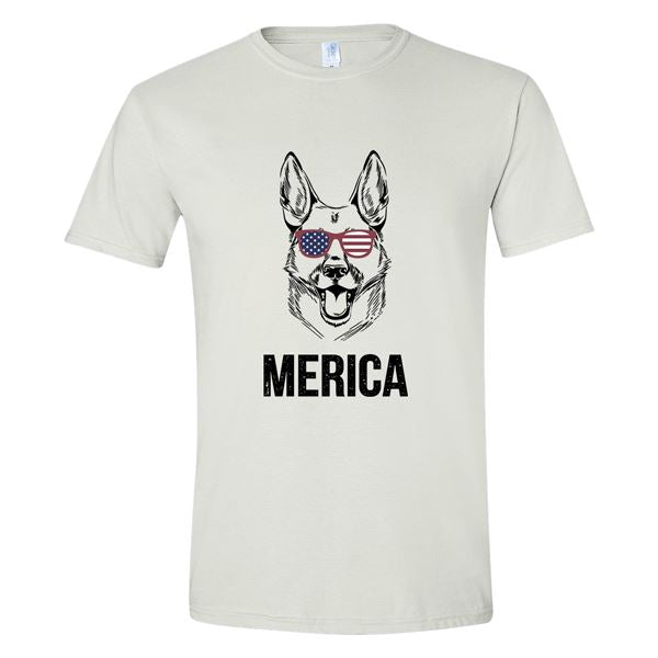 GSS - German Shepherd Merica T-Shirts & Hoodie German Shepherd Shop Gildan Men's Crewneck White S