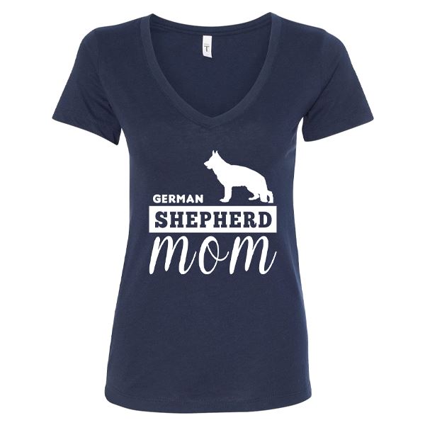 GSS - German Shepherd Mom T-Shirts & Hoodie German Shepherd Shop Next Level Woman's V-Neck Navy Blue S