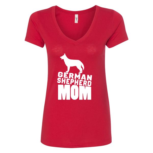 GSS - German Shepherd Mom T-Shirts & Hoodie German Shepherd Shop Next Level Woman's V-Neck Red S