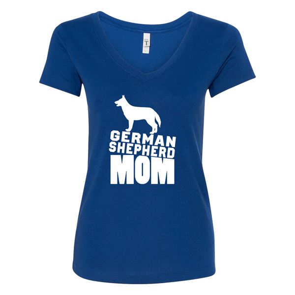 GSS - German Shepherd Mom T-Shirts & Hoodie German Shepherd Shop Next Level Woman's V-Neck Royal Blue S