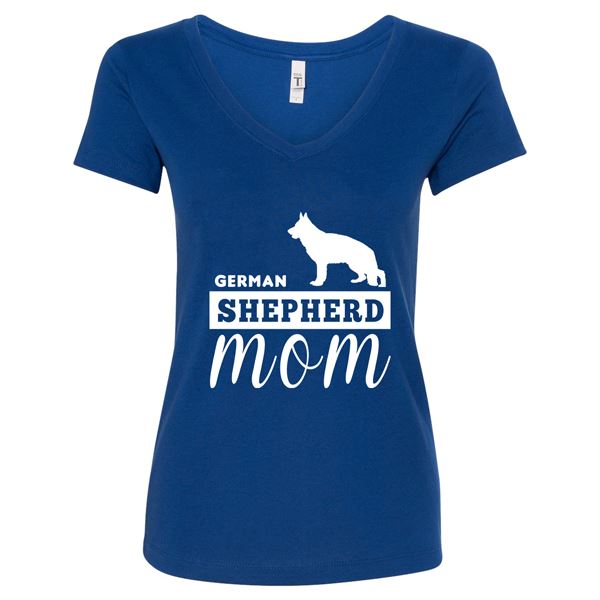 GSS - German Shepherd Mom T-Shirts & Hoodie German Shepherd Shop Next Level Woman's V-Neck Royal Blue S