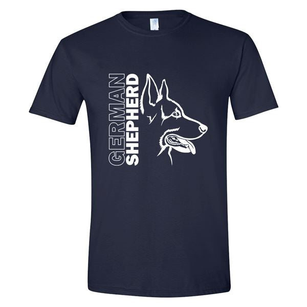 GSS - German Shepherd Profile T-Shirts & Hoodie German Shepherd Shop Gildan Men's Crewneck Navy Blue S