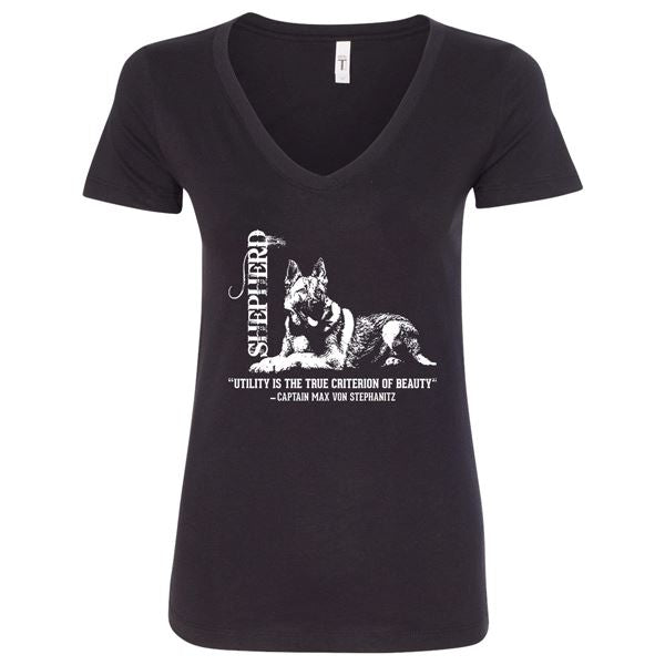 GSS - German Shepherd Utility T-Shirts & Hoodie German Shepherd Shop Next Level Woman's V-Neck Black S