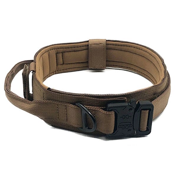 GSS - Heavy Duty Tactical Dog Collar in Khaki, durable Pet Collars & Harnesses for dogs