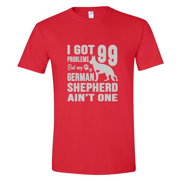 GSS - I Got 99 Problems But My German Shepherd Ain't One T-Shirts & Hoodie German Shepherd Shop Gildan Men's Crewneck Red S