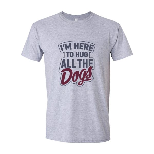 GSS - I'm Here To Hug All The Dogs T-Shirts & Hoodie Shirts & Tops German Shepherd Shop Gildan Men's Crewneck Heather Gray S