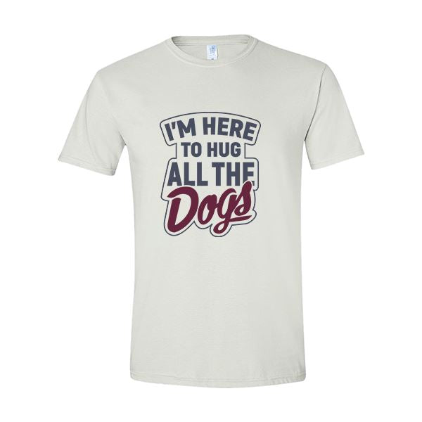 GSS - I'm Here To Hug All The Dogs T-Shirts & Hoodie Shirts & Tops German Shepherd Shop Gildan Men's Crewneck White S