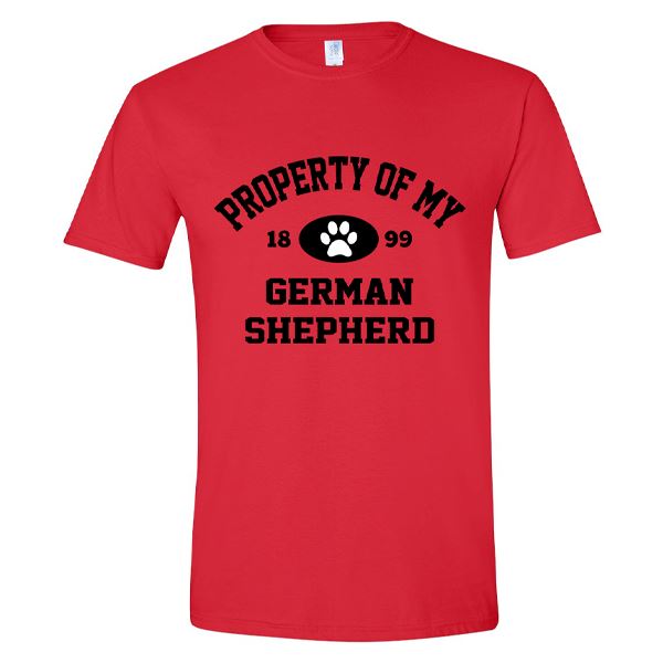 GSS - Property Of My German Shepherd T-Shirts & Hoodie German Shepherd Shop Gildan Men's Crewneck Red S