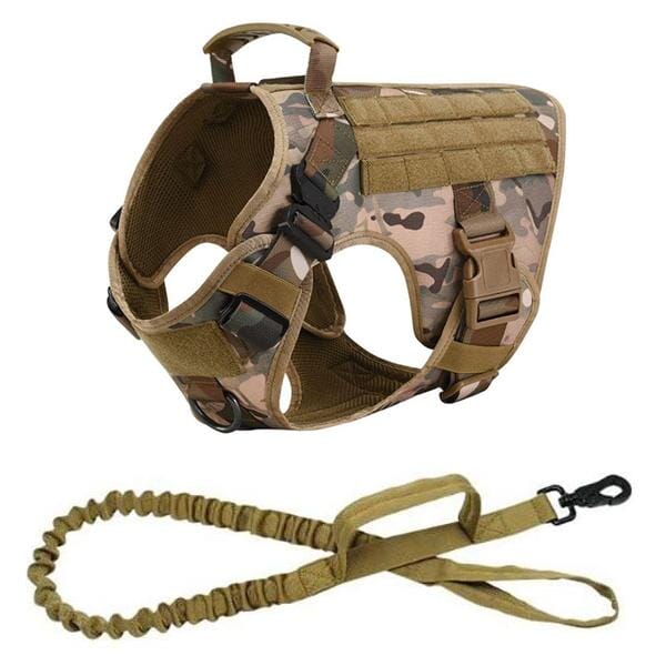 GSS - Tactical Dog Harness w/ Tactical Bungee Leash V2 Pet Collars & Harnesses German Shepherd Shop S (15 - 30 LBS) Camo 