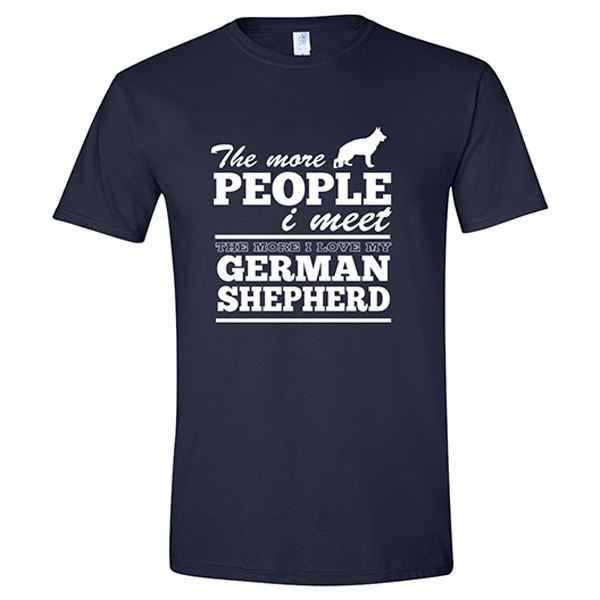 GSS - The More People I Meet The More I Love My German Shepherd T-Shirts & Hoodie German Shepherd Shop Gildan Men's Crewneck Navy Blue S