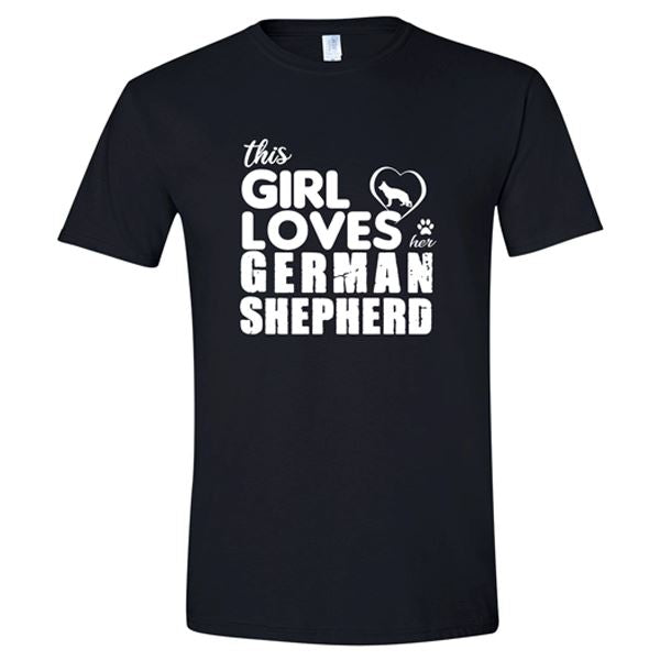 GSS - This Girl Loves Her German Shepherd T-Shirts & Hoodie German Shepherd Shop Gildan Men's Crewneck Black S