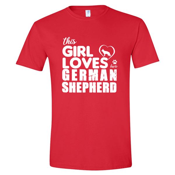 GSS - This Girl Loves Her German Shepherd T-Shirts & Hoodie German Shepherd Shop Gildan Men's Crewneck Red S