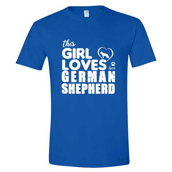 GSS - This Girl Loves Her German Shepherd T-Shirts & Hoodie German Shepherd Shop Gildan Men's Crewneck Royal Blue S