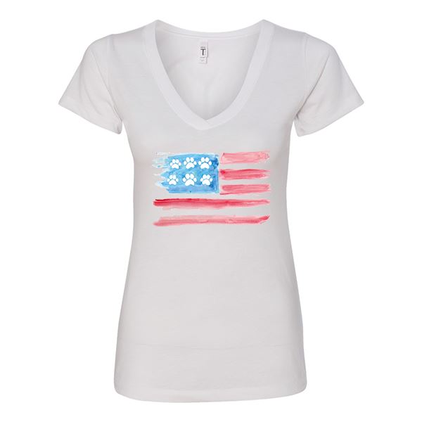 GSS - United Paws Of America T-Shirts & Hoodie Shirts & Tops German Shepherd Shop Next Level Woman's V-Neck White S