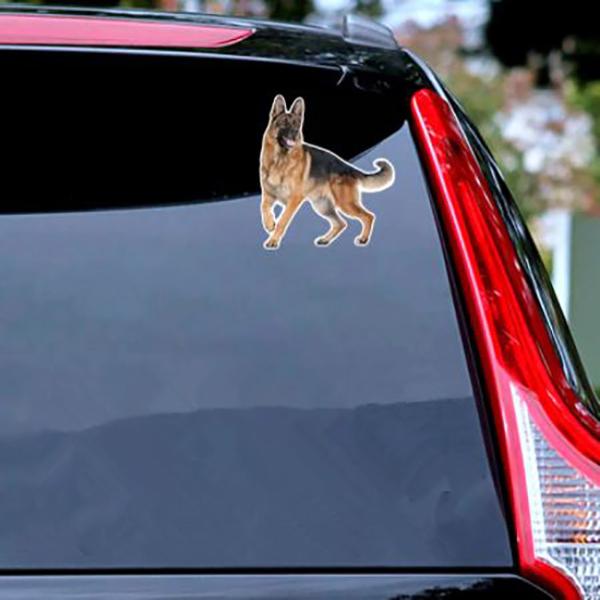 Happy German Shepherd 6.25" x 6"- Sticker Stickers German Shepherd Shop 