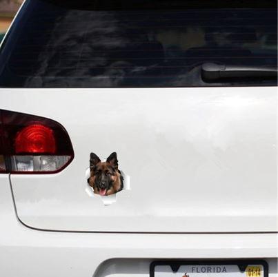 Happy German Shepherd Breaking Out - Sticker Stickers German Shepherd Shop 