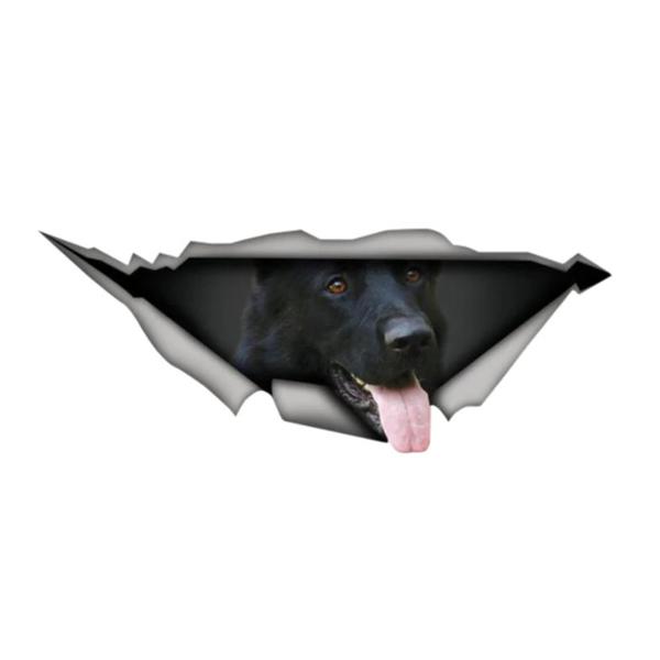 Happy German Shepherd Peeking Out - Sticker in , durable Vehicle Decals for dogs