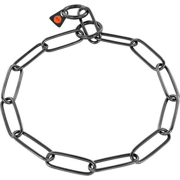 HERM SPRENGER - Black Stainless Steel Long Link Fur Saver 4mm in 21-in x 4mm, durable Pet Collars & Harnesses for dogs