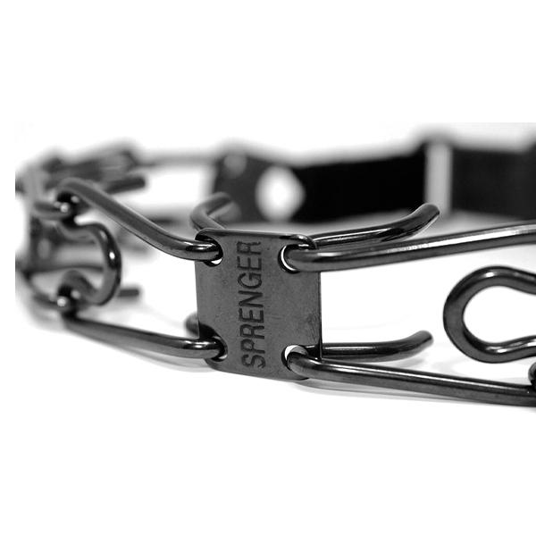 HERM SPRENGER - Black Stainless Steel ULTRA-PLUS Training Collar with Center-Plate and ClicLock Quick-Release Buckle in , durable Pet Collars & Harnesses for dogs