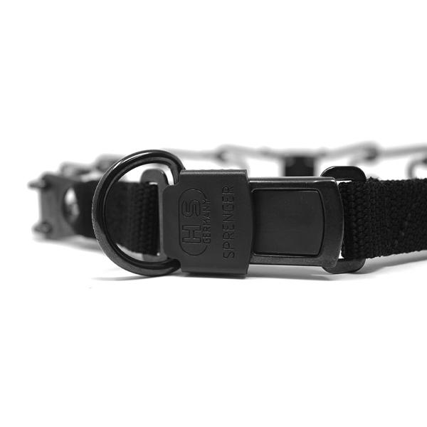 HERM SPRENGER - Black Stainless Steel ULTRA-PLUS Training Collar with Center-Plate and ClicLock Quick-Release Buckle in , durable Pet Collars & Harnesses for dogs