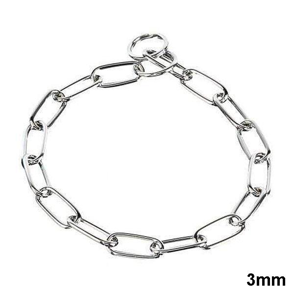 Herm Sprenger Chrome Long Link Fur Saver Collar 3mm Collar German Shepherd Shop 20-in (51cm) x 3mm 