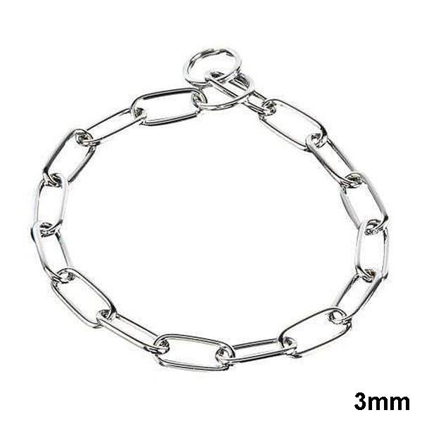 HERM SPRENGER - Chrome Long Link Fur Saver Collar 3mm in 18-in x 3mm, durable Pet Collars & Harnesses for dogs