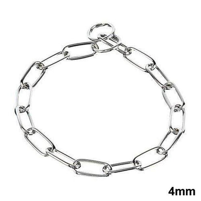 HERM SPRENGER - Chrome Long Link Fur Saver Collar 4mm in , durable Pet Collars & Harnesses for dogs