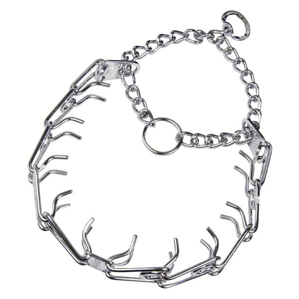 HERM SPRENGER - Chrome ULTRA-PLUS Training Collar with Center-Plate and Assembly Chain in 16-in x 2.25mm, durable Pet Collars & Harnesses for dogs