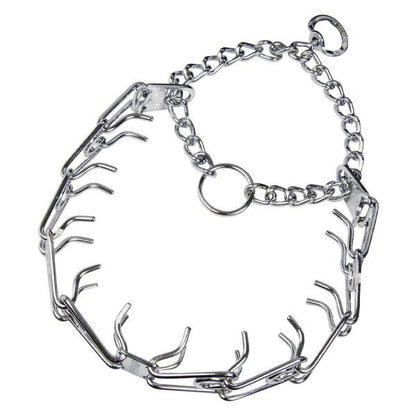 HERM SPRENGER - Chrome ULTRA-PLUS Training Collar with Center-Plate and Assembly Chain in 16-in x 2.25mm, durable Pet Collars & Harnesses for dogs