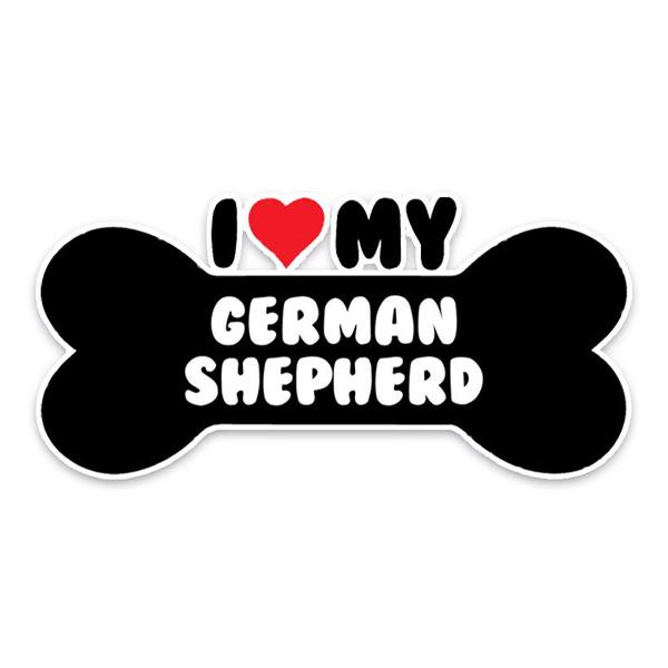 I Heart My German Shepherd - Sticker in , durable Vehicle Decals for dogs