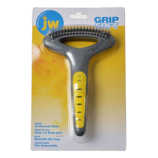 JW PET- Gripsoft Double Row Undercoat Rake Regular Teeth in , durable Pet Grooming Supplies for dogs