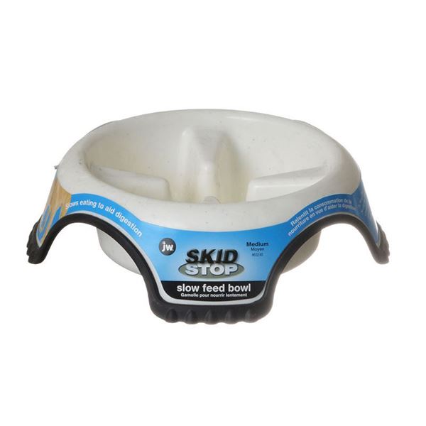 JW Pet - Skid Stop Slow Feed Bowl in Medium - (1 cups), durable Pet Bowls, Feeders & Waterers for dogs