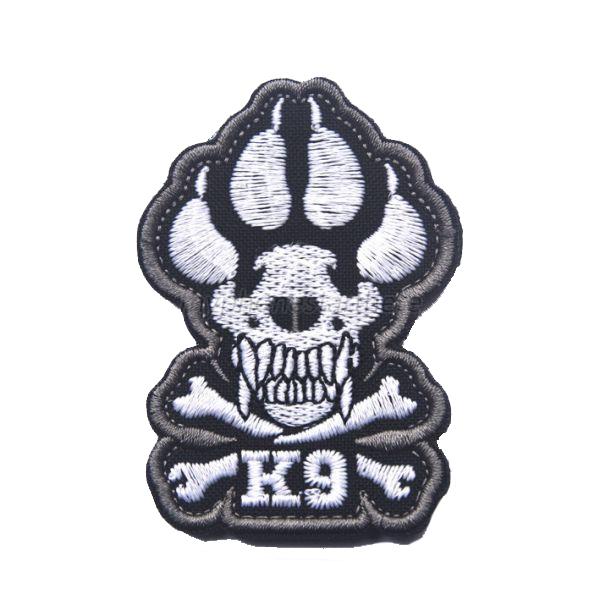 GSS - K-9 Skull And Crossbones Embroidered Tactical Patch in White, durable Animals & Pet Supplies for dogs