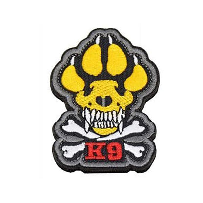 GSS - K-9 Skull And Crossbones Embroidered Tactical Patch in Yellow, durable Animals & Pet Supplies for dogs