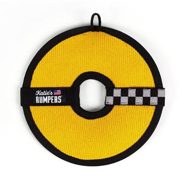 Katie's Bumpers - Frequent Flyer Circle Dog Fetch Toy in Yellow, durable for dogs