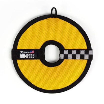 Katie's Bumpers - Frequent Flyer Circle Dog Fetch Toy in Yellow, durable for dogs
