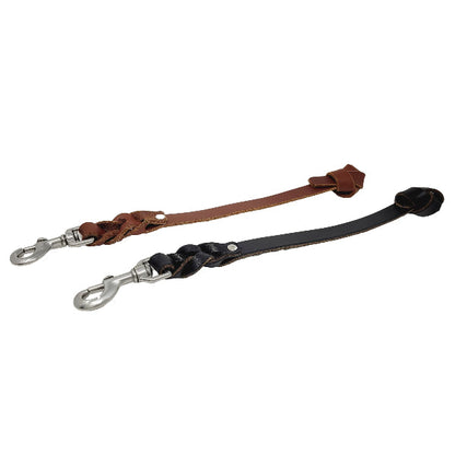 GSS - 12" Leather Pull Tab with Stainless-Steel Clasp in , durable Pet Leashes for dogs