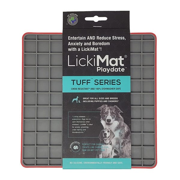 LICKIMAT - Tuff Series For Strong Chewers in Red, durable Dog Toys for dogs