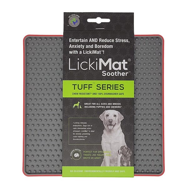 LICKIMAT - Tuff Series For Strong Chewers in Red, durable Dog Toys for dogs