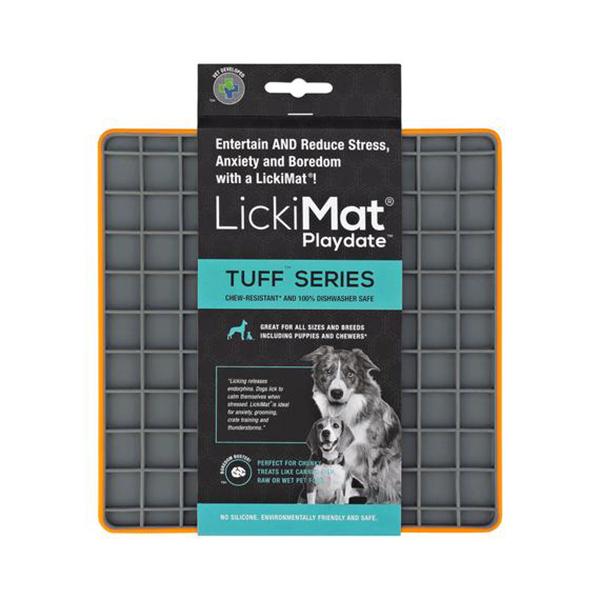 LICKIMAT - Tuff Series For Strong Chewers in Tangerine, durable Dog Toys for dogs