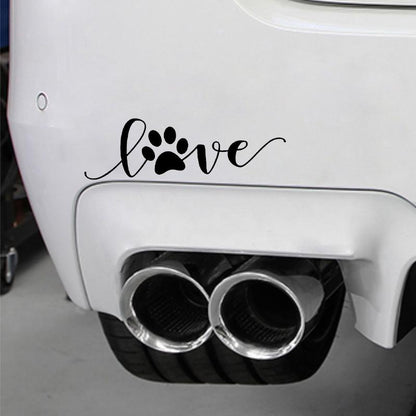 STICKERS/DECALS - Love Paw Sticker in Black, durable Vehicle Decals for dogs