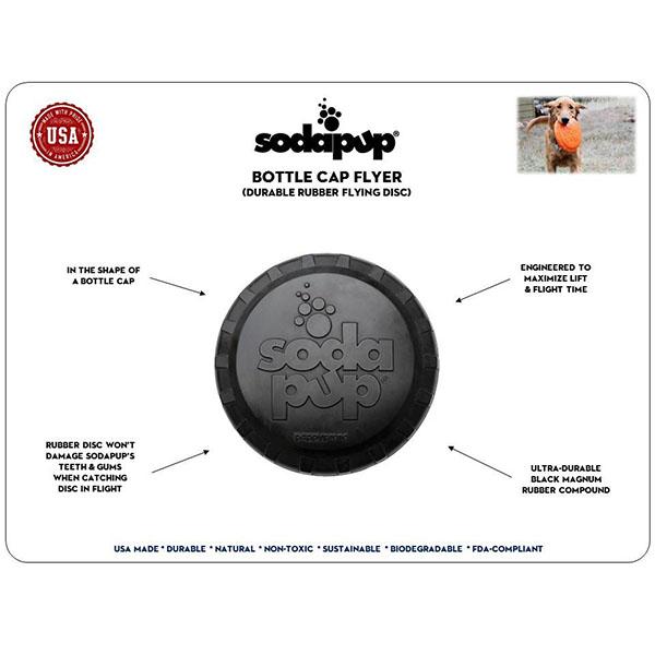 SODAPUP - Magnum Bottle Top Flyer Ultra Durable Rubber Retrieving Frisbee in , durable Dog Toys for dogs