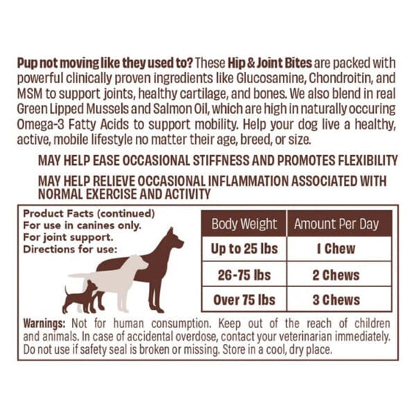 NATURAL DOG COMPANY - Hip & Joint Supplements - 90 Chews in , durable Pet Vitamins & Supplements for dogs