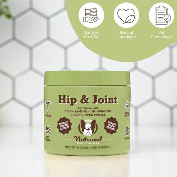 NATURAL DOG COMPANY - Hip & Joint Supplements - 90 Chews in , durable Pet Vitamins & Supplements for dogs