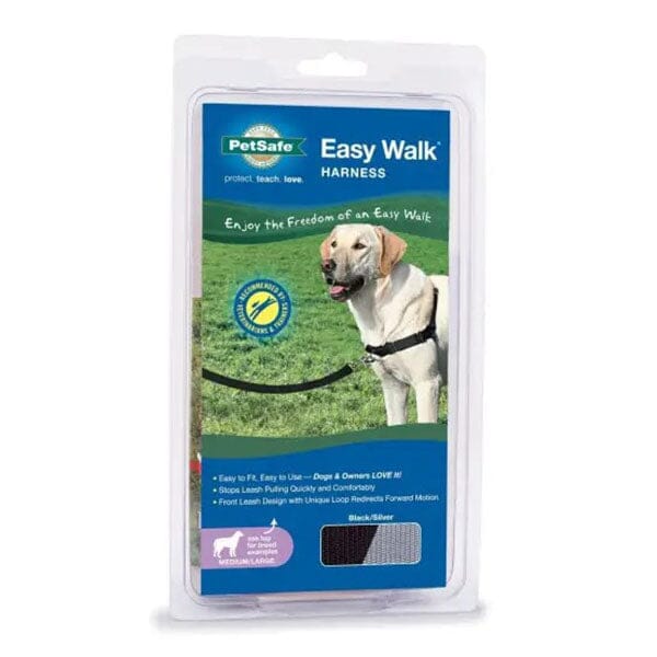 PetSafe Easy Walk Black Silver Dog Harness Medium Large