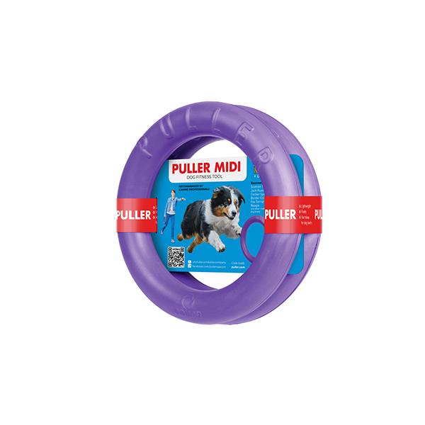 COLLAR - Puller Fitness Tool Dog Toy in Midi - Two Rings (Up to 40 Lbs), durable Dog Toys for dogs