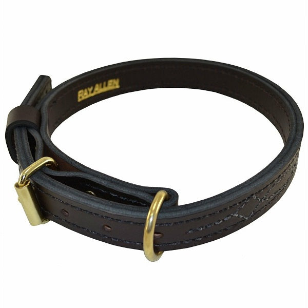 RAY ALLEN - 1" Premier Collar - English Rein Brown Leather in , durable Pet Collars & Harnesses for dogs