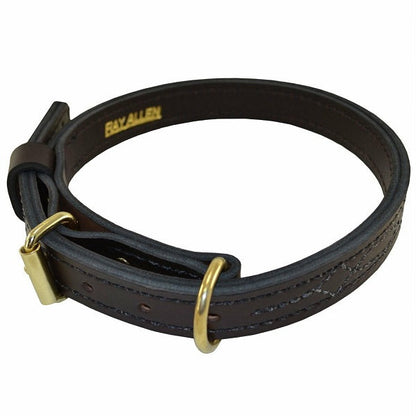 RAY ALLEN - 1" Premier Collar - English Rein Brown Leather in , durable Pet Collars & Harnesses for dogs